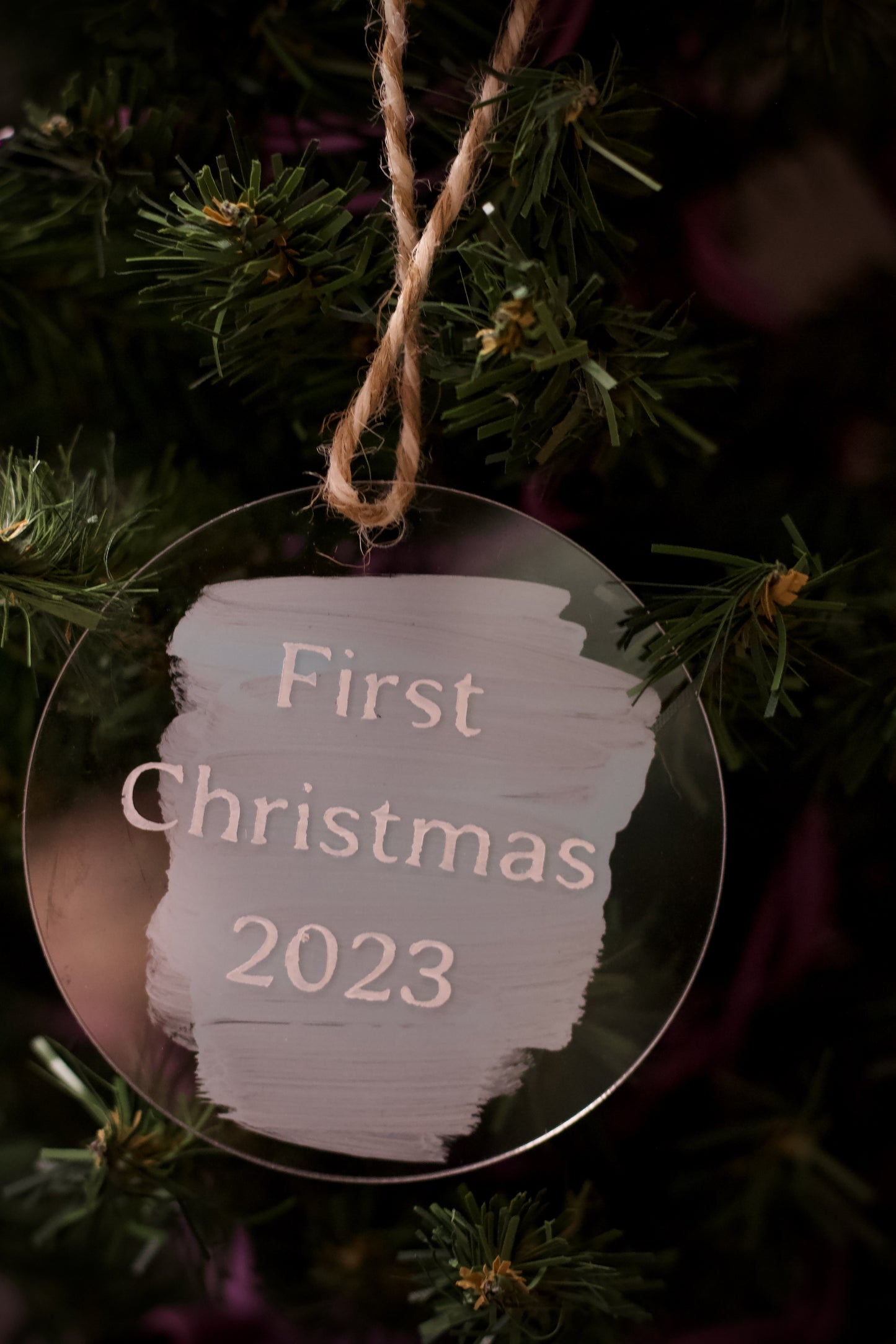White First Christmas on acrylic Ornament