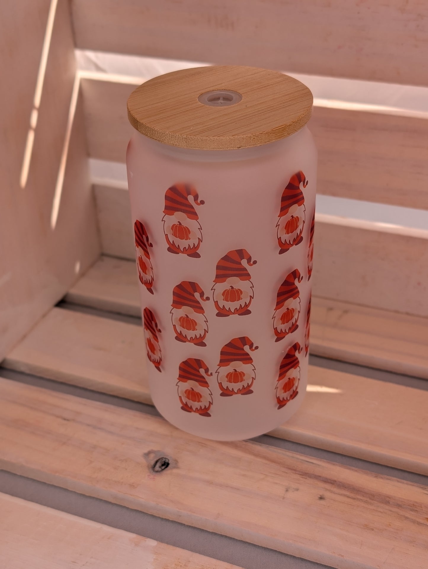 Fall Gnome Glass Tumbler