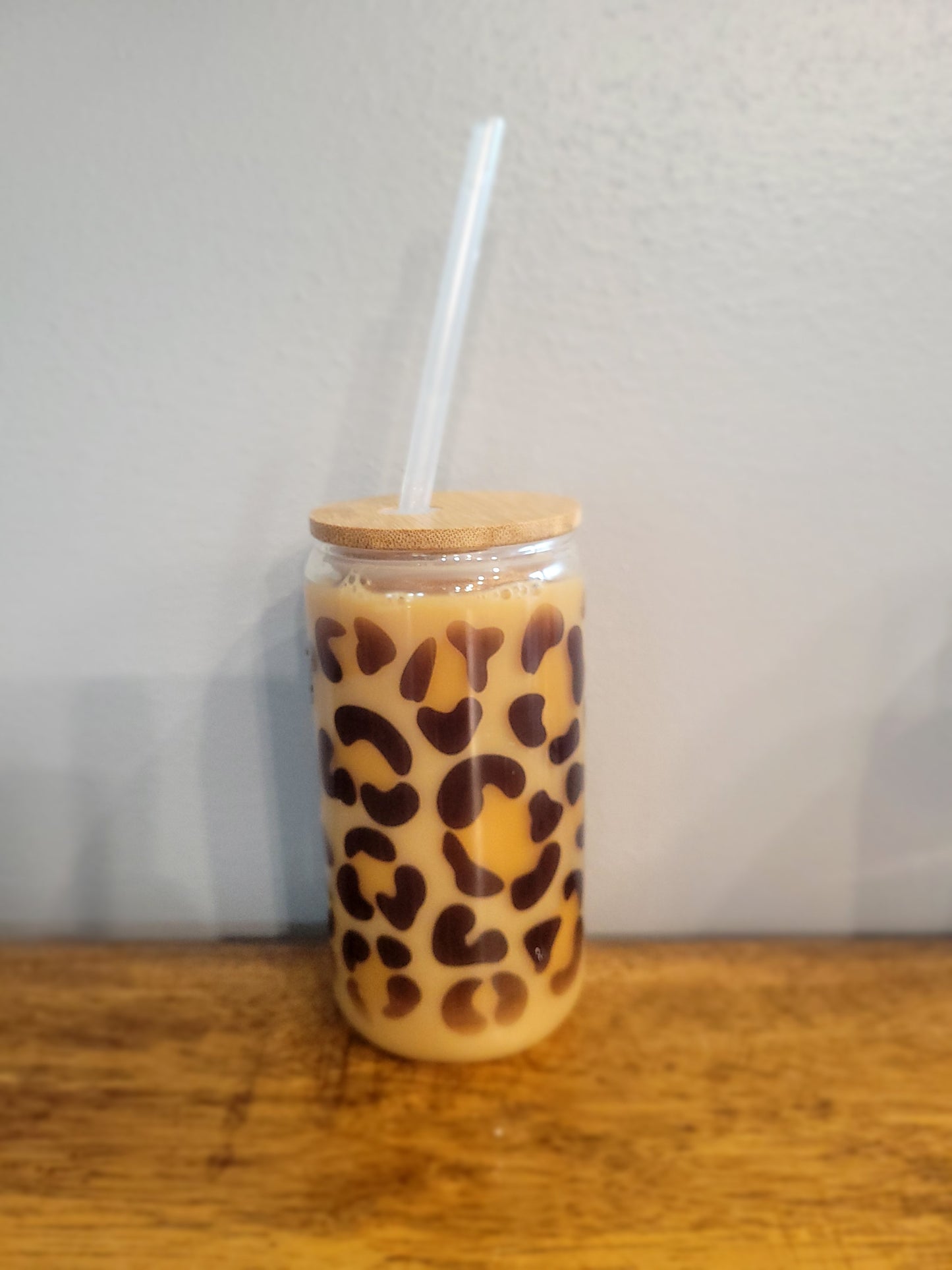 Leopard Glass Tumbler