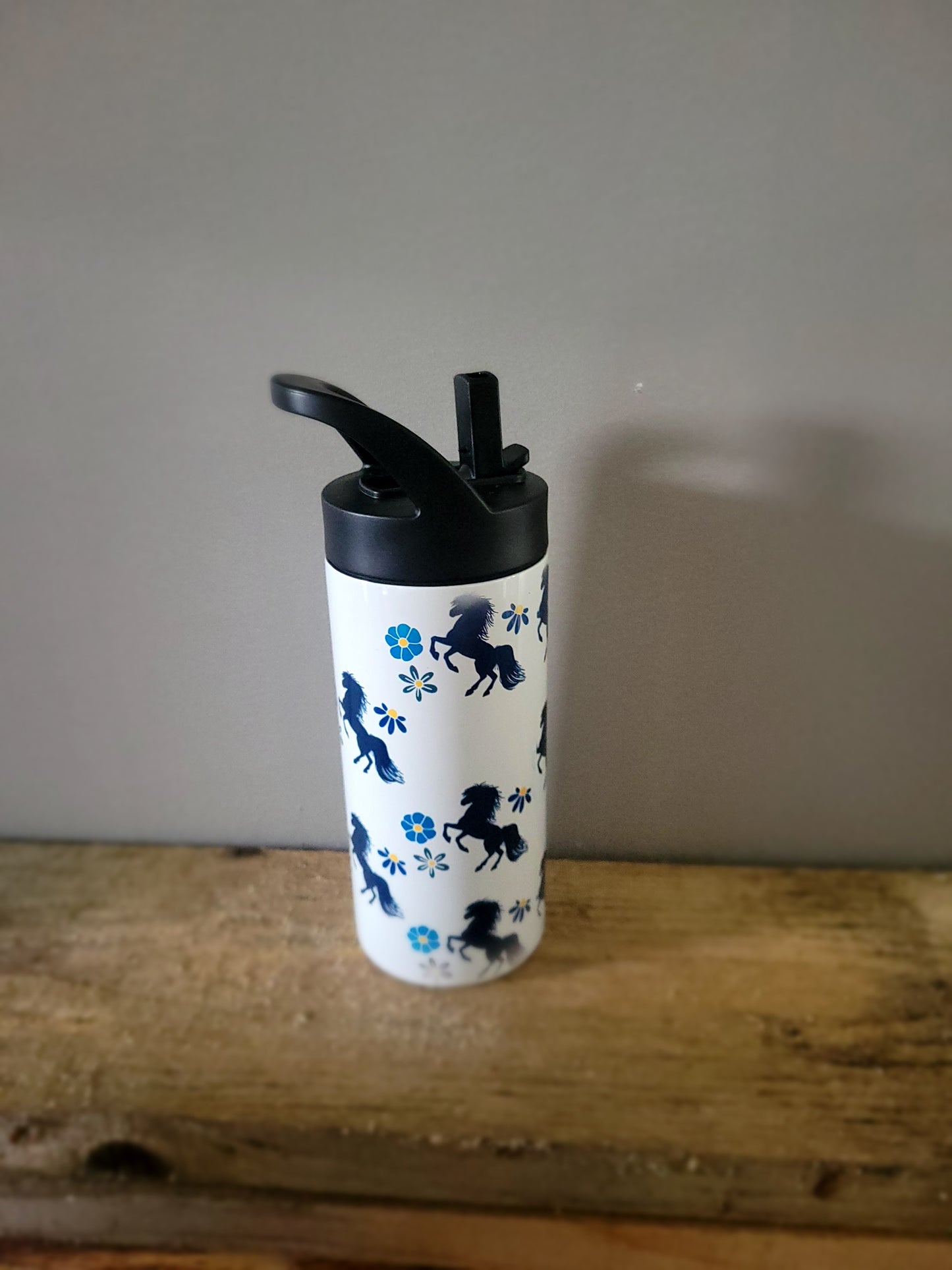 Horse with flowers Kids Tumbler