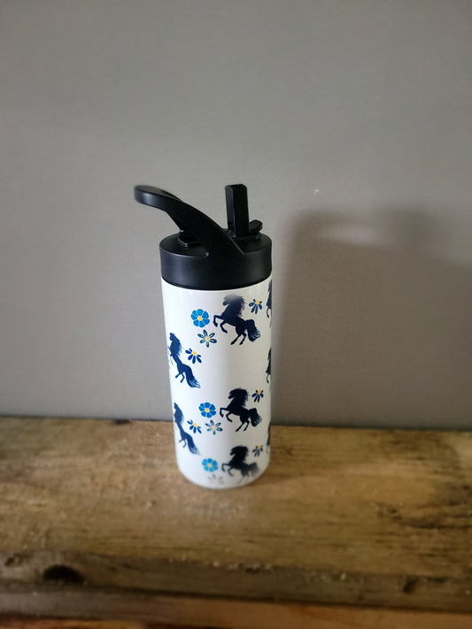 Horse with flowers Kids Tumbler