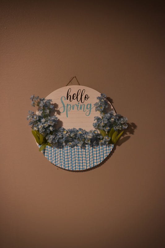 hello Spring Wood Round