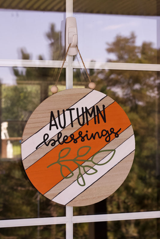 Autumn Blessings Wood Round
