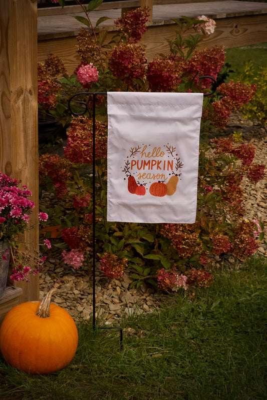 hello Pumpkin Garden Flags